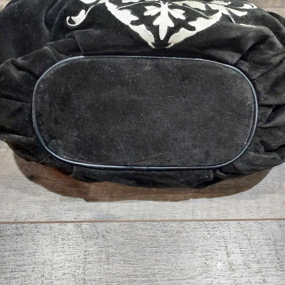 Juicy Couture Bag Y2K Velvet Black 2002 CA16396 (Royal Juicy) Baguette Embrodry - Picture 8 of 14